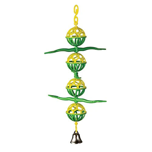 Caitec - Bird Toy Lattice Ball w/Perch & Bell