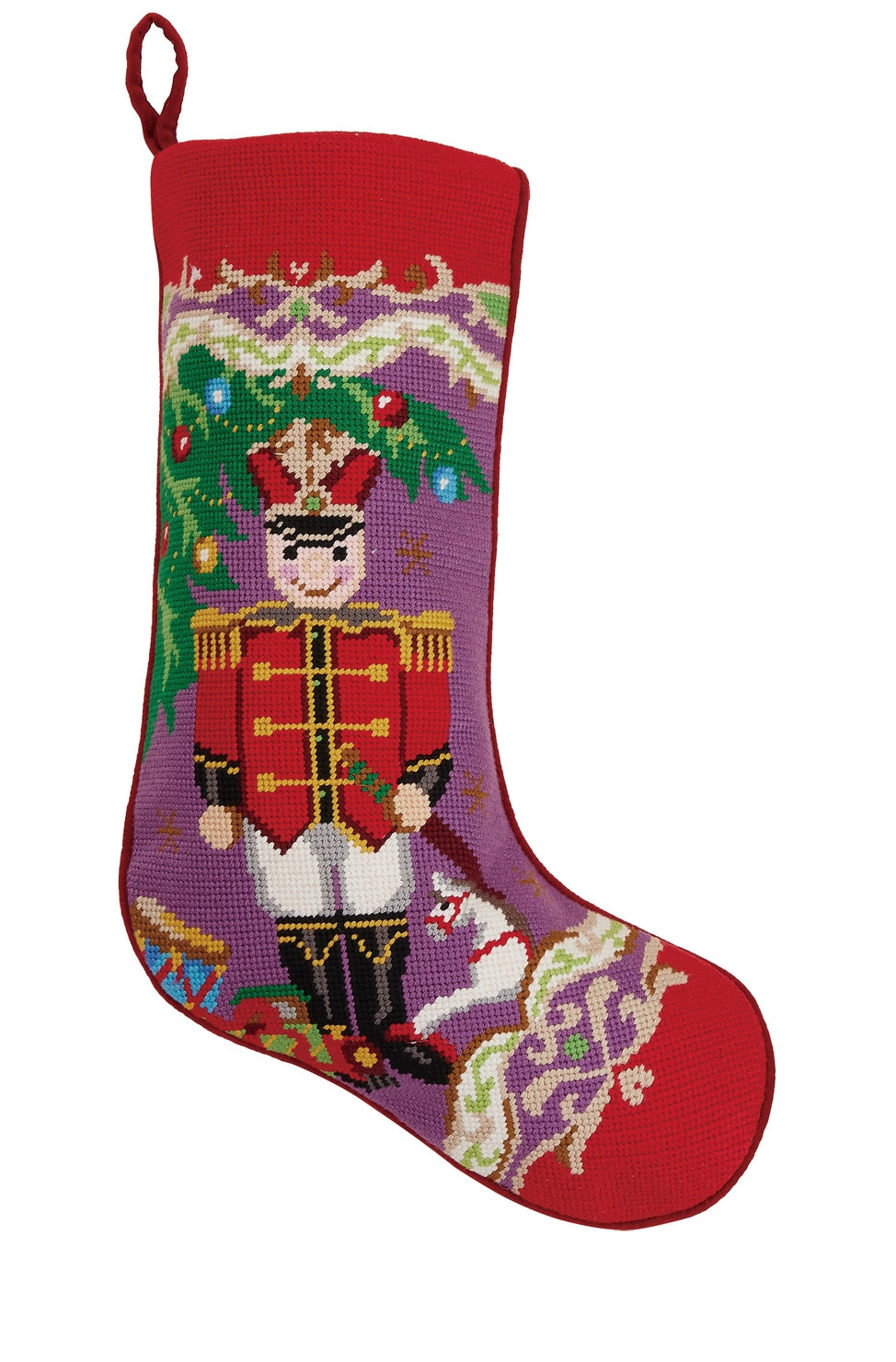 Christmas Soldier Needlepoint Embroidered Stocking