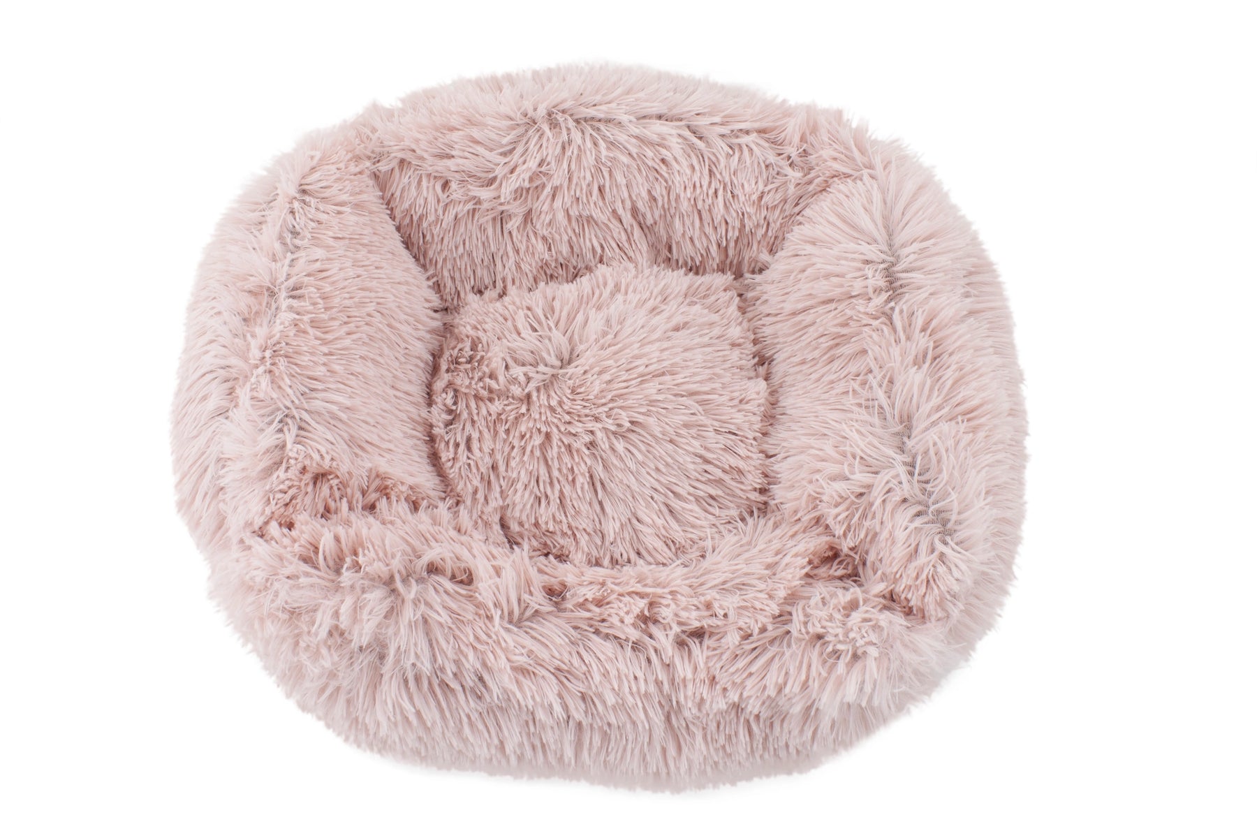 Precious Tails - Cuddler Round Luxe Faux Fur Pet Bed, Pink