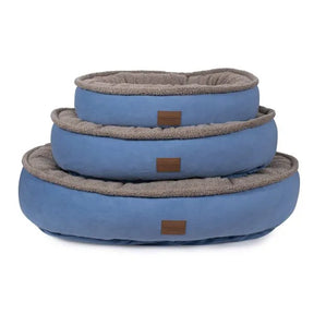 Microfiber and Tipped Berber Round Comfy Cup Dog Bed