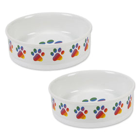 Bone Dry - Rainbow Paw Ceramic Pet Bowl