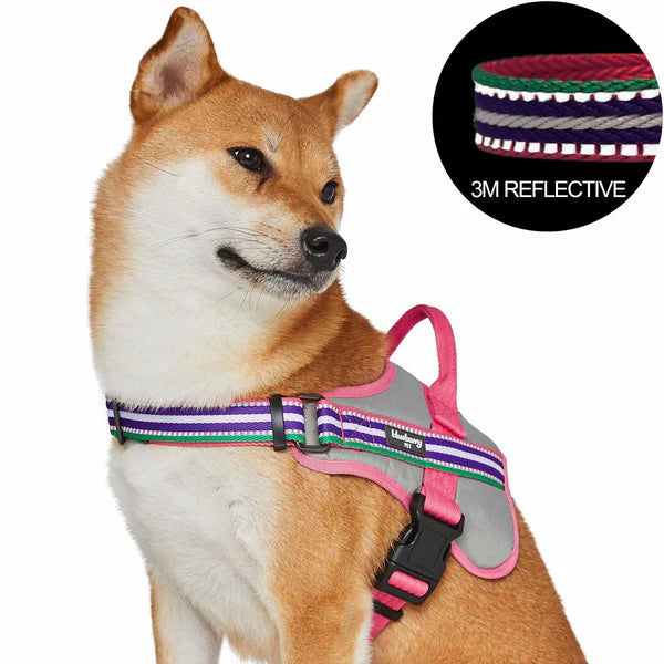 Pink, Emerald and Orchid | Service K-9, 3M Reflective Dog Harness