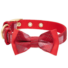 Red Plaid | Luxurious Christmas Festival Dog Collar