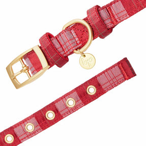 Red Plaid | Luxurious Christmas Festival Dog Collar