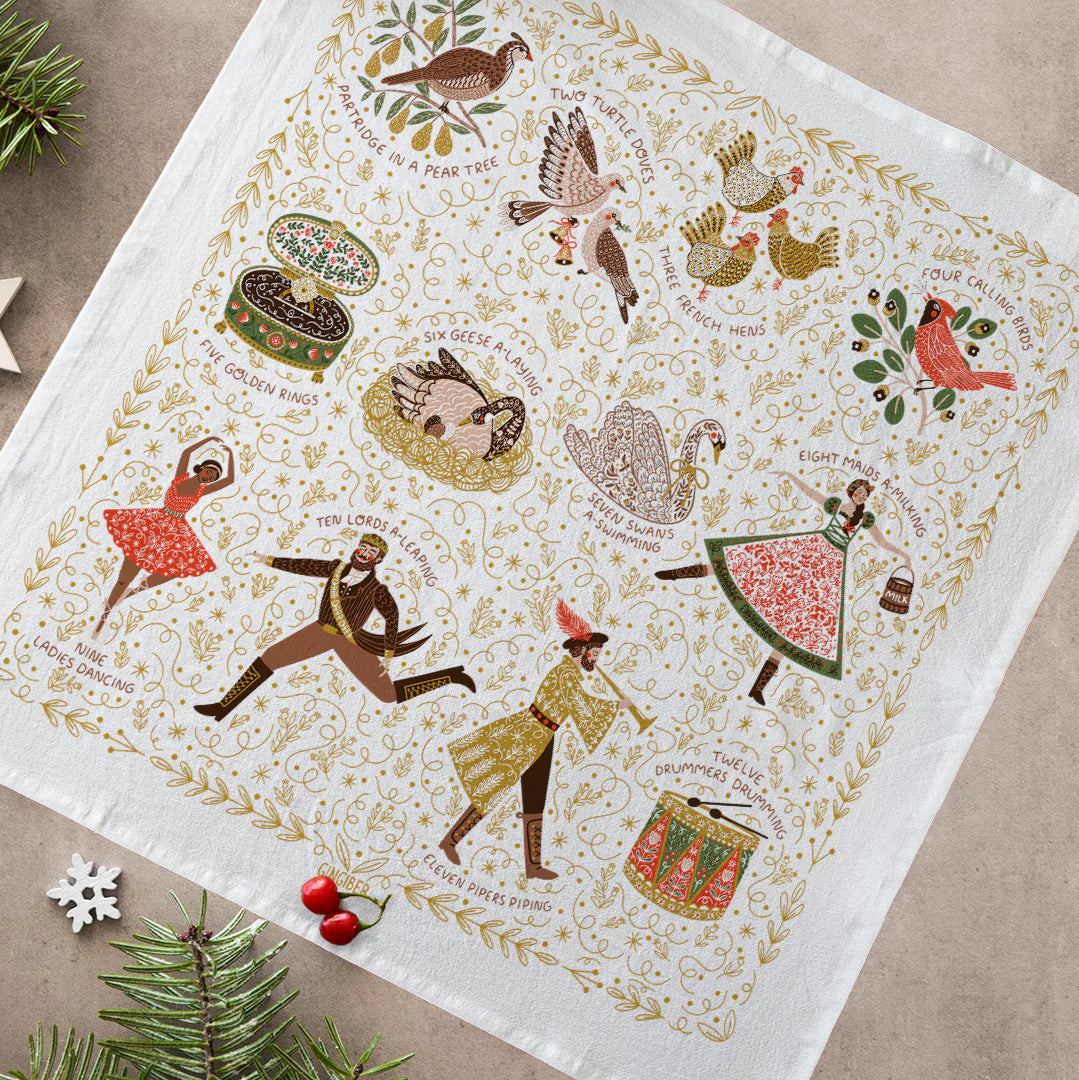 Gingiber Tea Towel 12 Days of Christmas