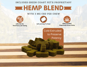 Green Coast Pet - Broad-Spectrum Hemp Soft Chews, Peanut Butter Flavor Dog Treat