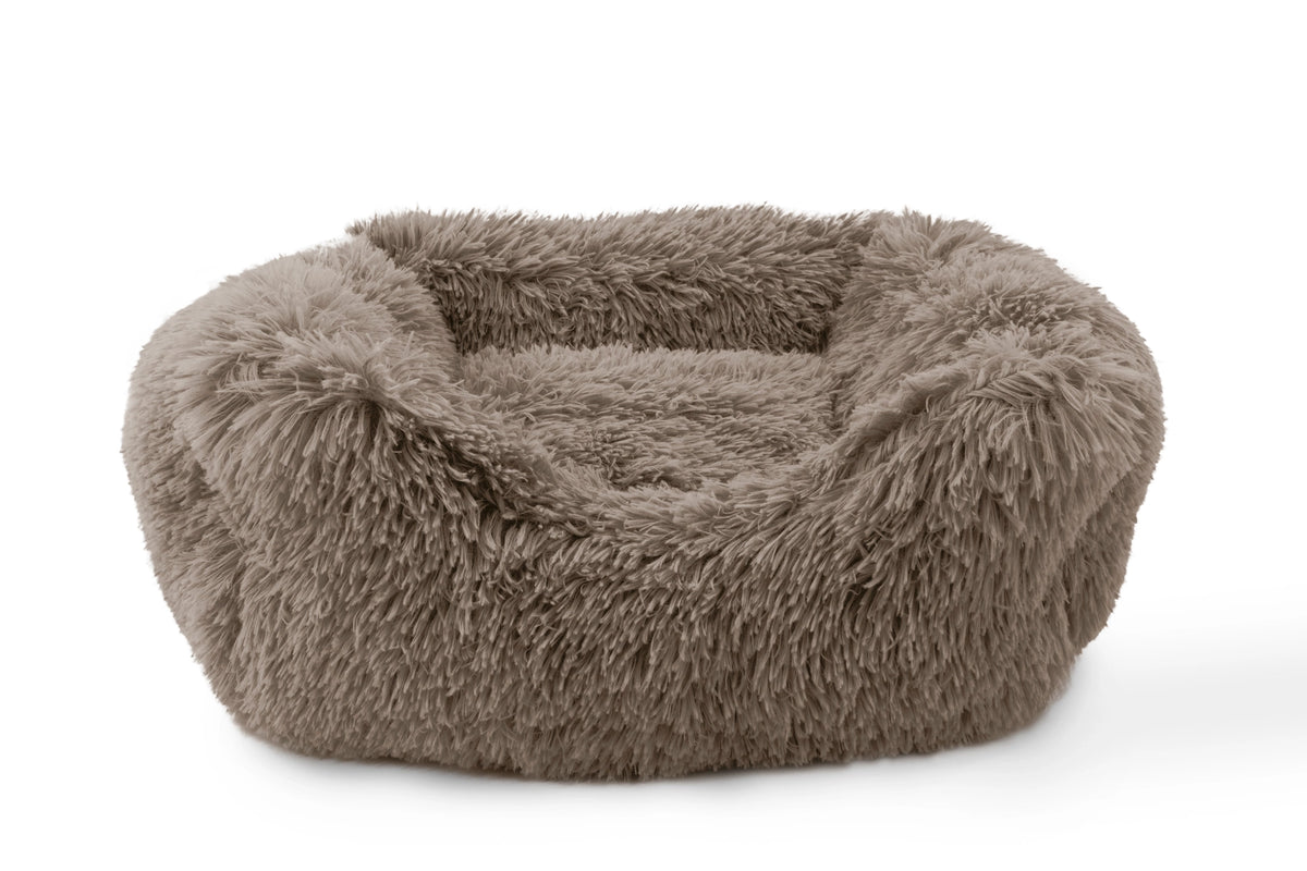 Precious Tails - Cuddler Round Luxe Faux Fur Pet Bed, Taupe