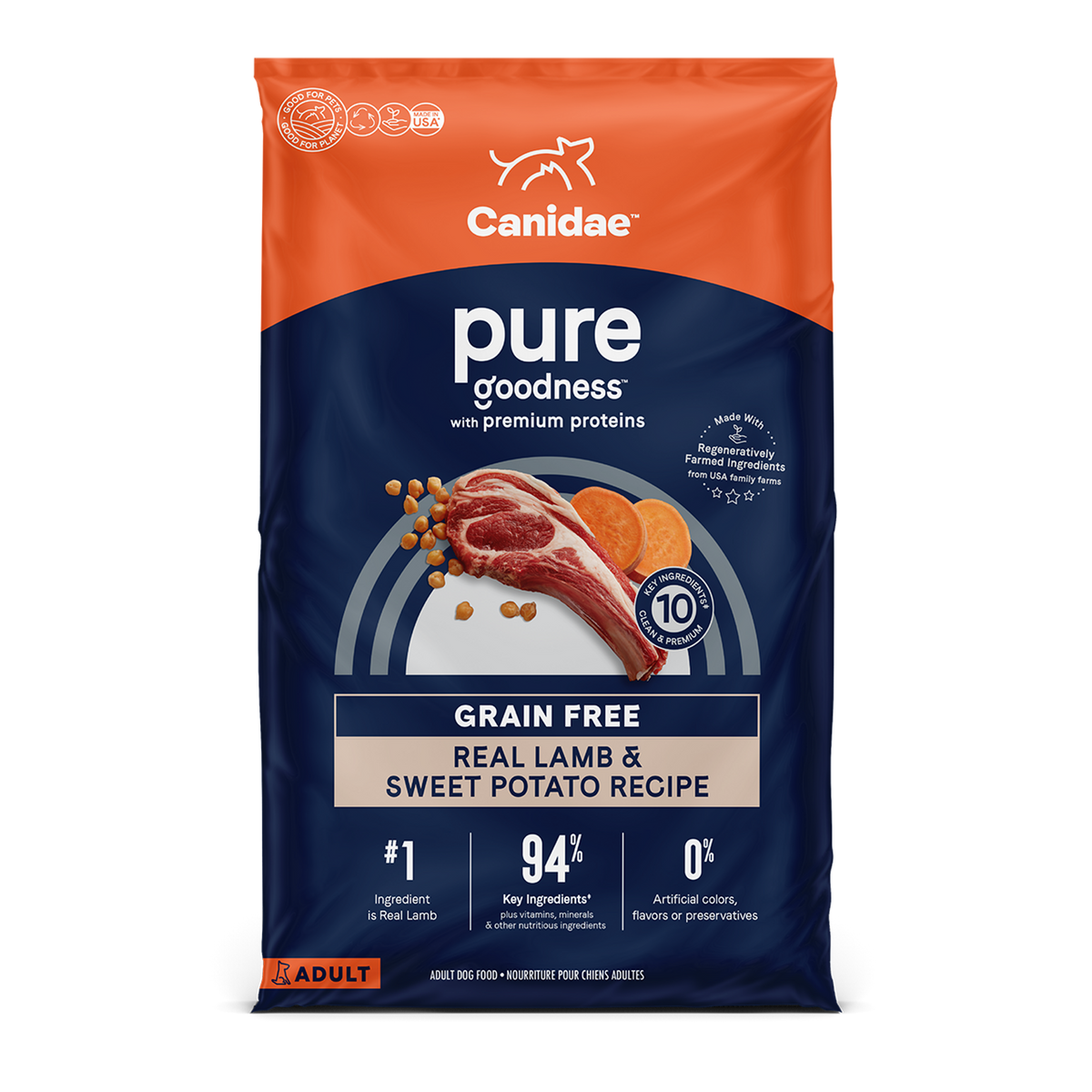 Canidae - Grain Free PURE All Breeds, Adult Dog Real Salmon and Sweet Potato Limited Ingredient Recipe Dry Dog Food