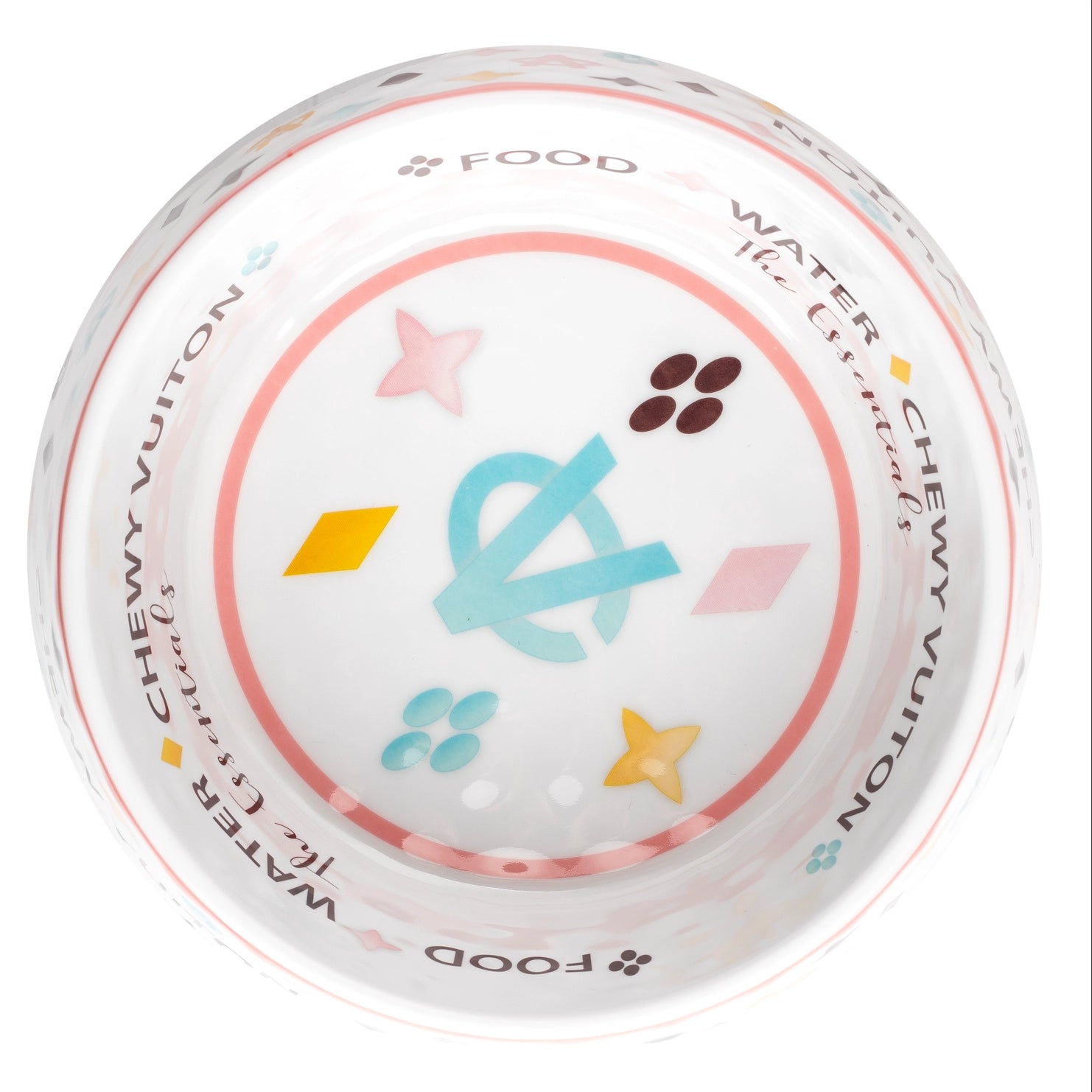 Haute Diggity Dog - Checker Chewy Vuiton White Dog Bowl