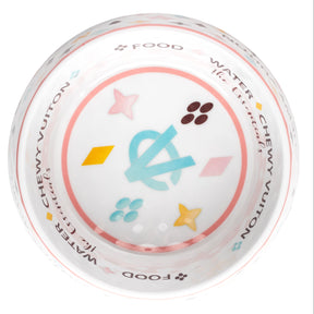 Haute Diggity Dog - Checker Chewy Vuiton White Dog Bowl