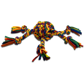 Petsport - Kaleidoscope Pinata 18" Rope Wound Ball W/ 6 Knotted Tails