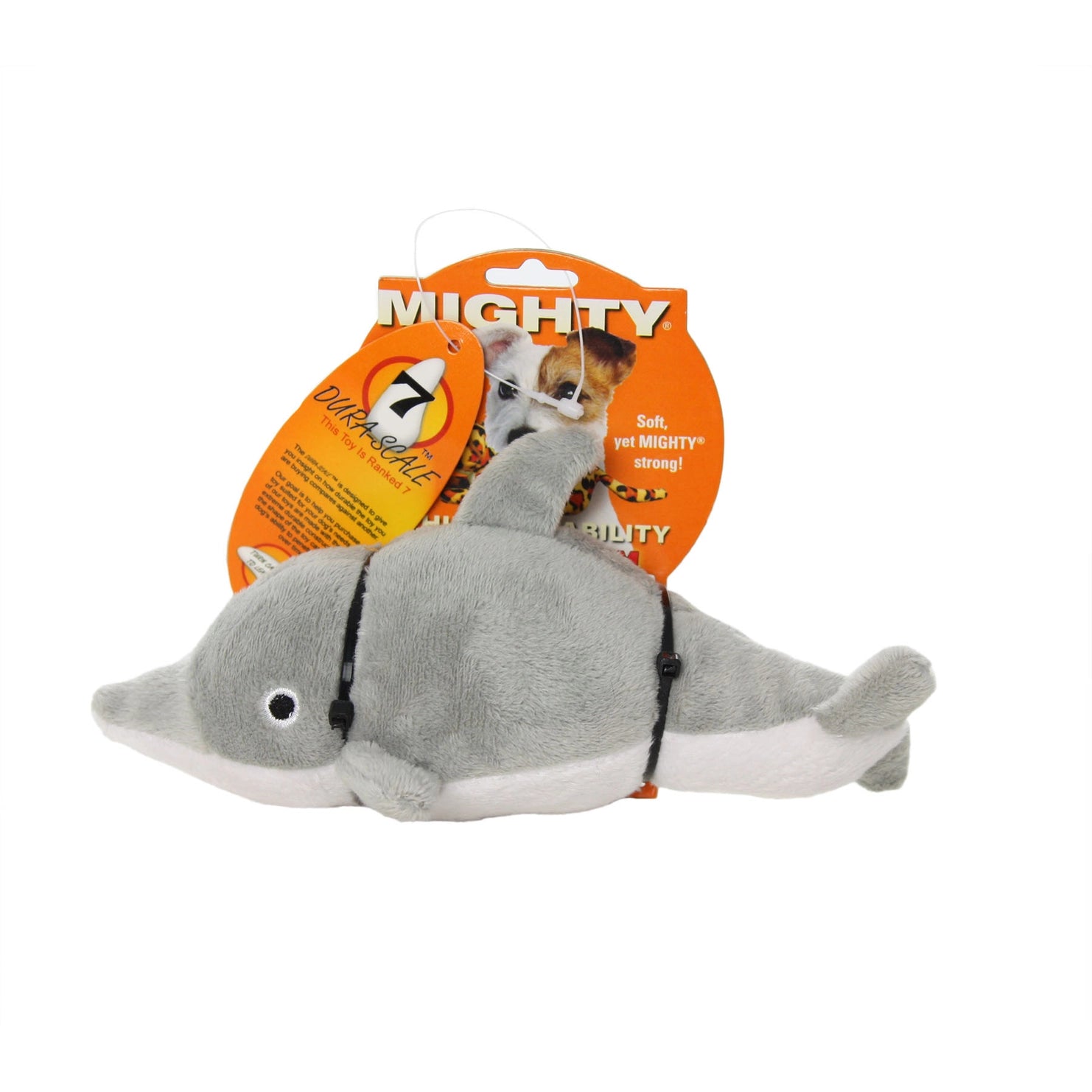 Mighty Junior Ocean Dolphin Plush Squeaky Durable Toy