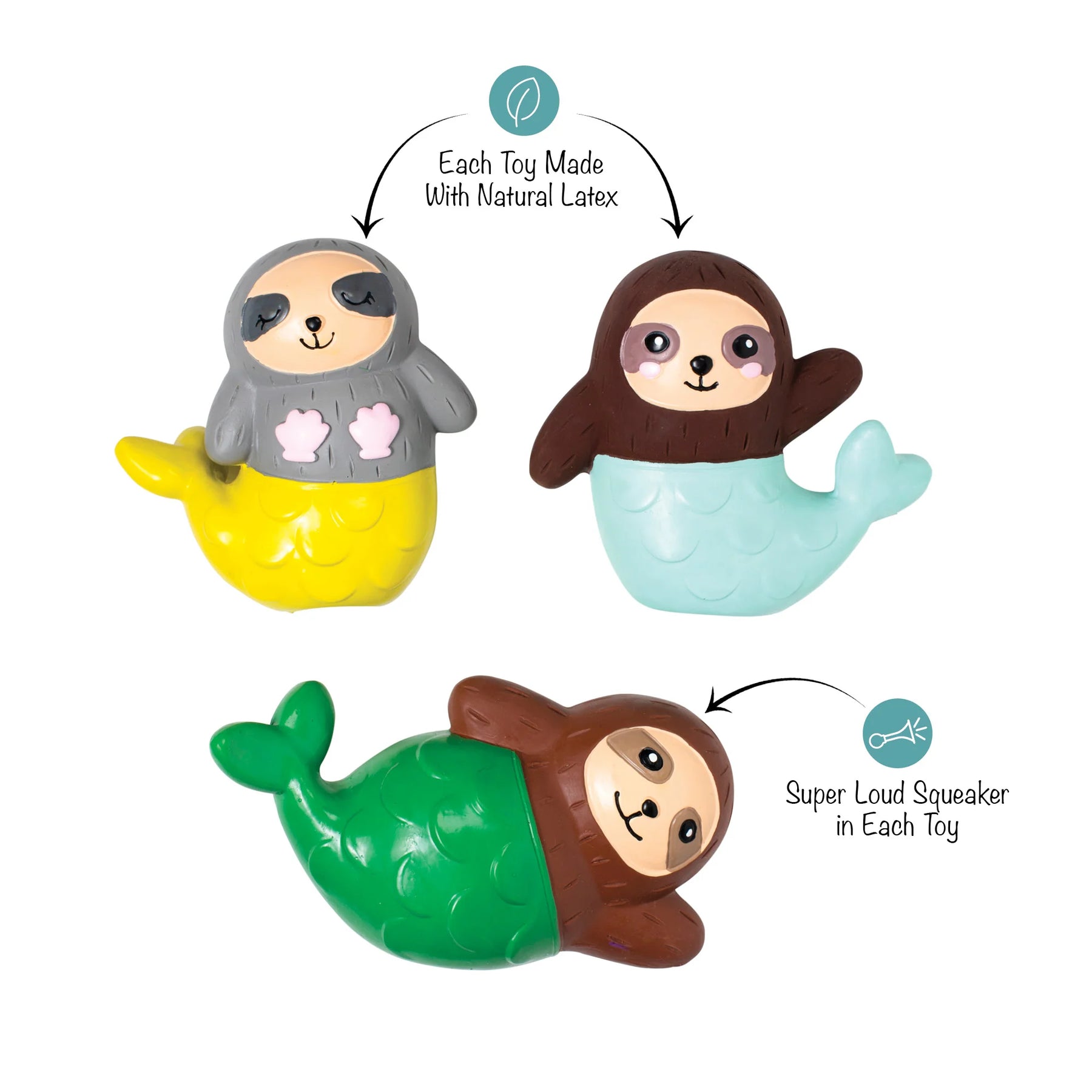 Petshop by Fringe Studio - Dog Toy 3 Piece Little Sloth-Maids