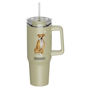 Tumbler with Handle & Straw Pitbull