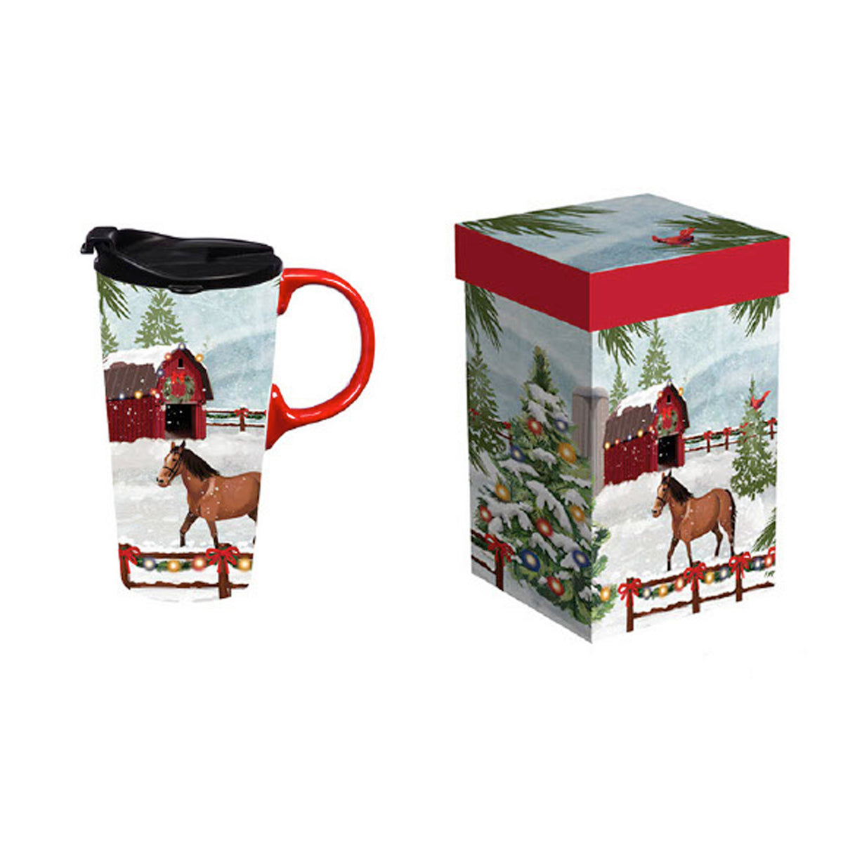 Travel Cup Horse Scene w/ Box