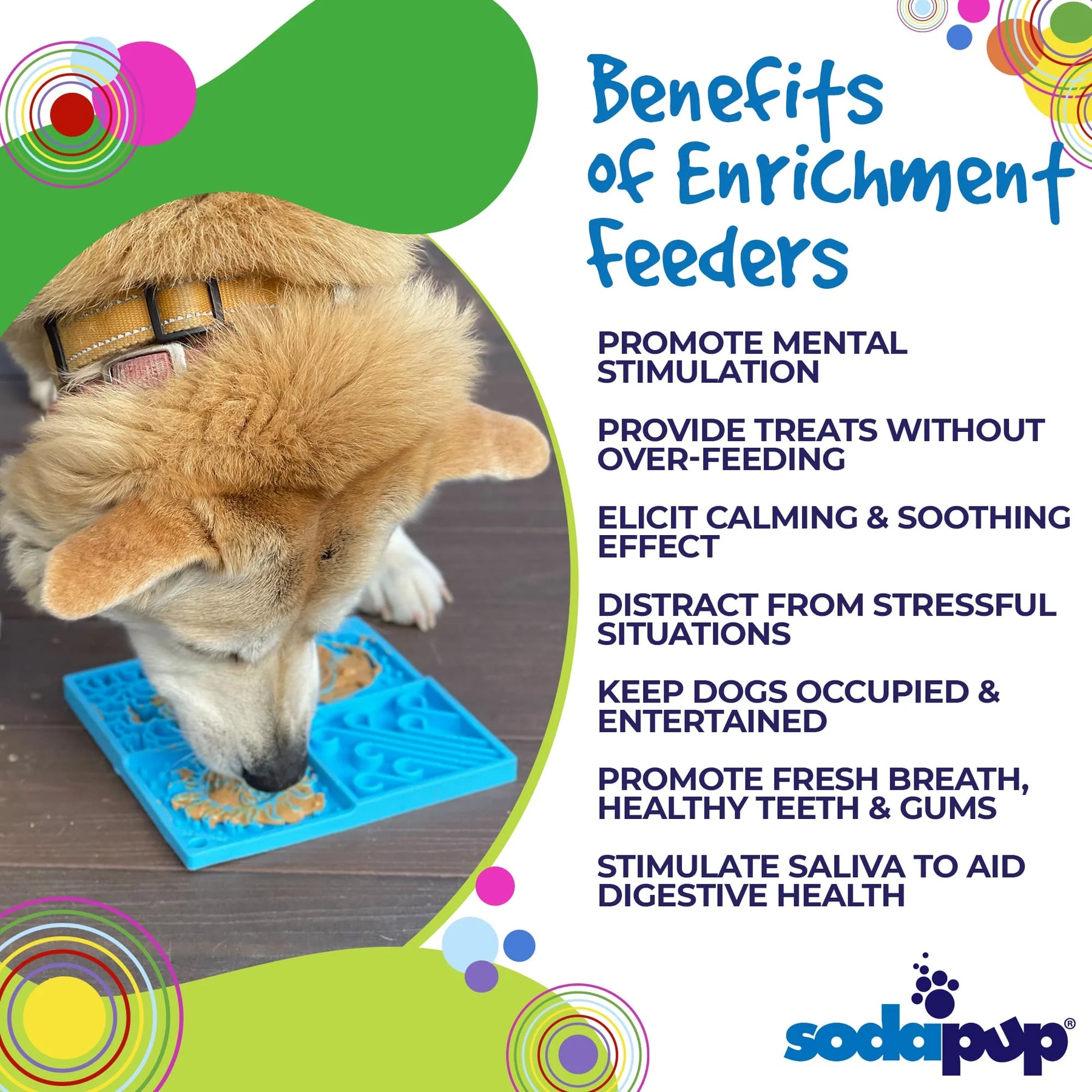 Enrichment Dog Tray Lick Mat - Sky Design