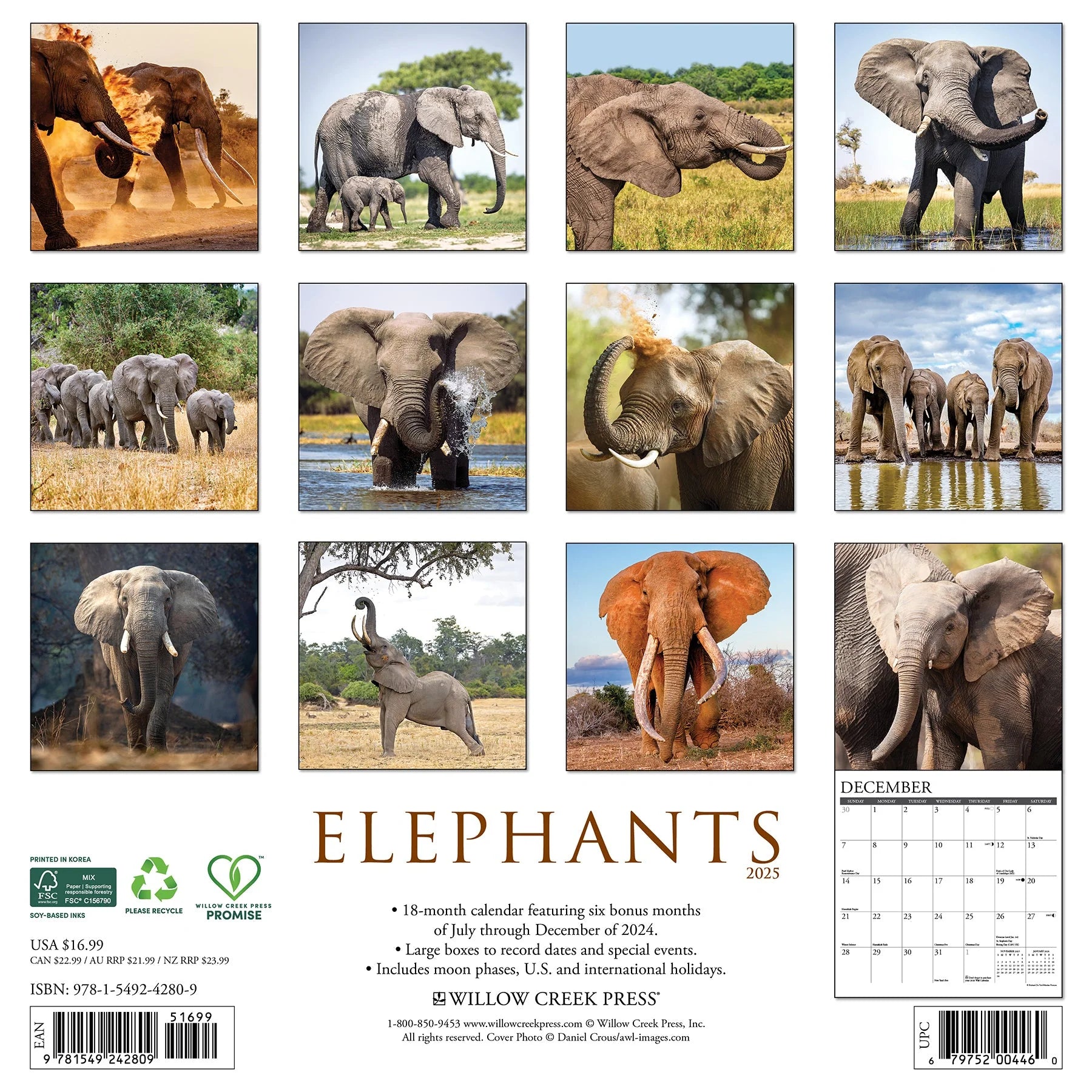 2025 Elephants Calendar