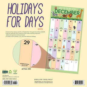 2025 Holidays For Days Calendar