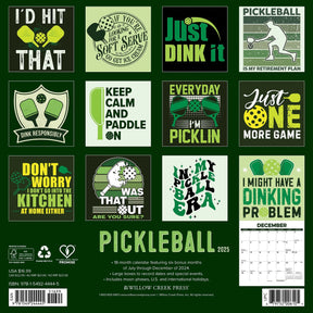 2025 Pickleball Calendar