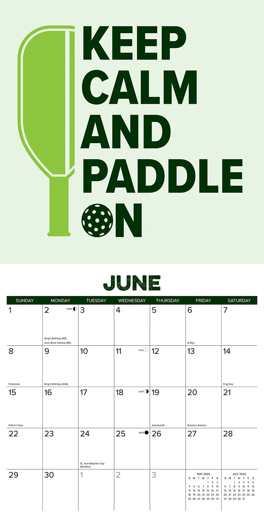 2025 Pickleball Calendar