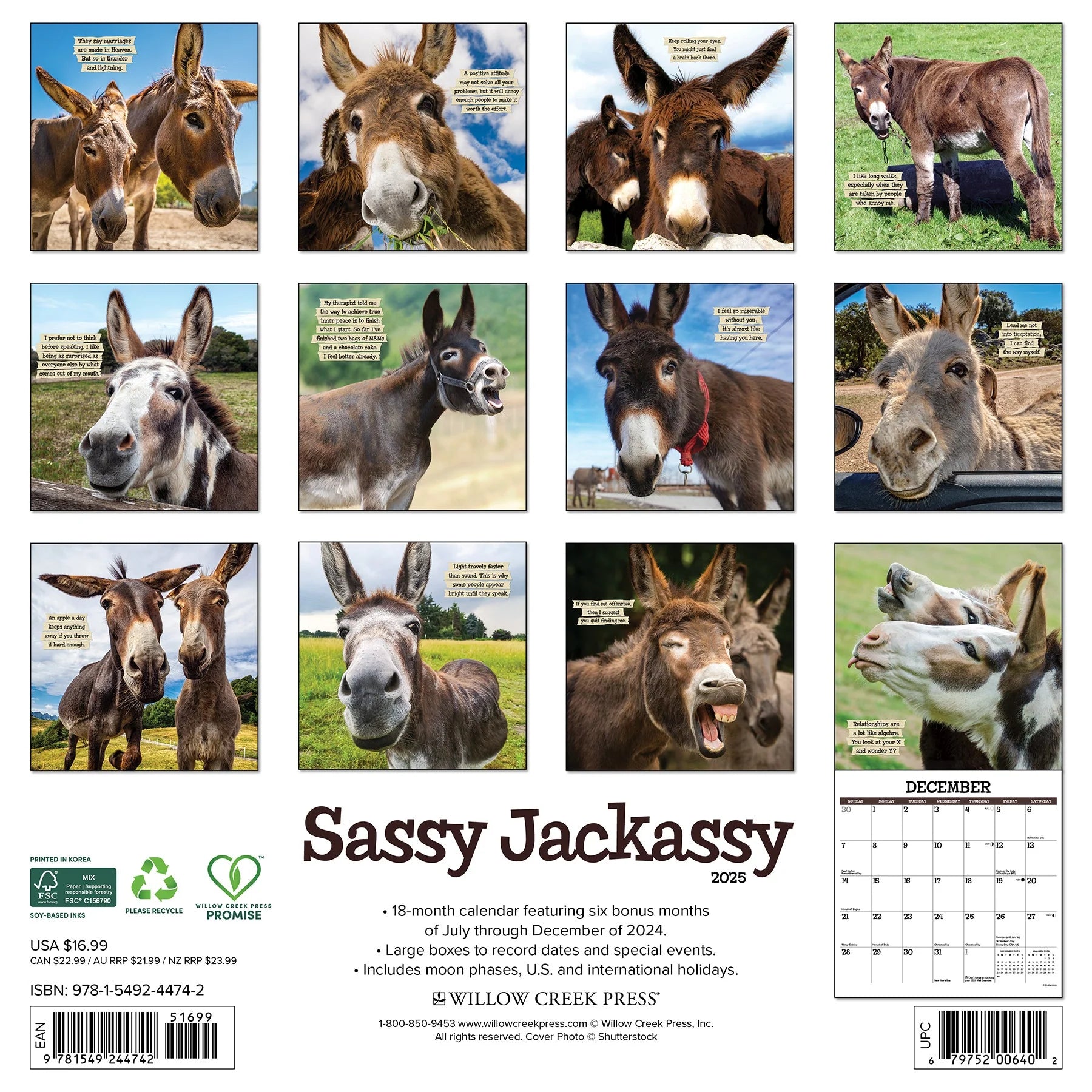 2025 Sassy Jackassy Calendar