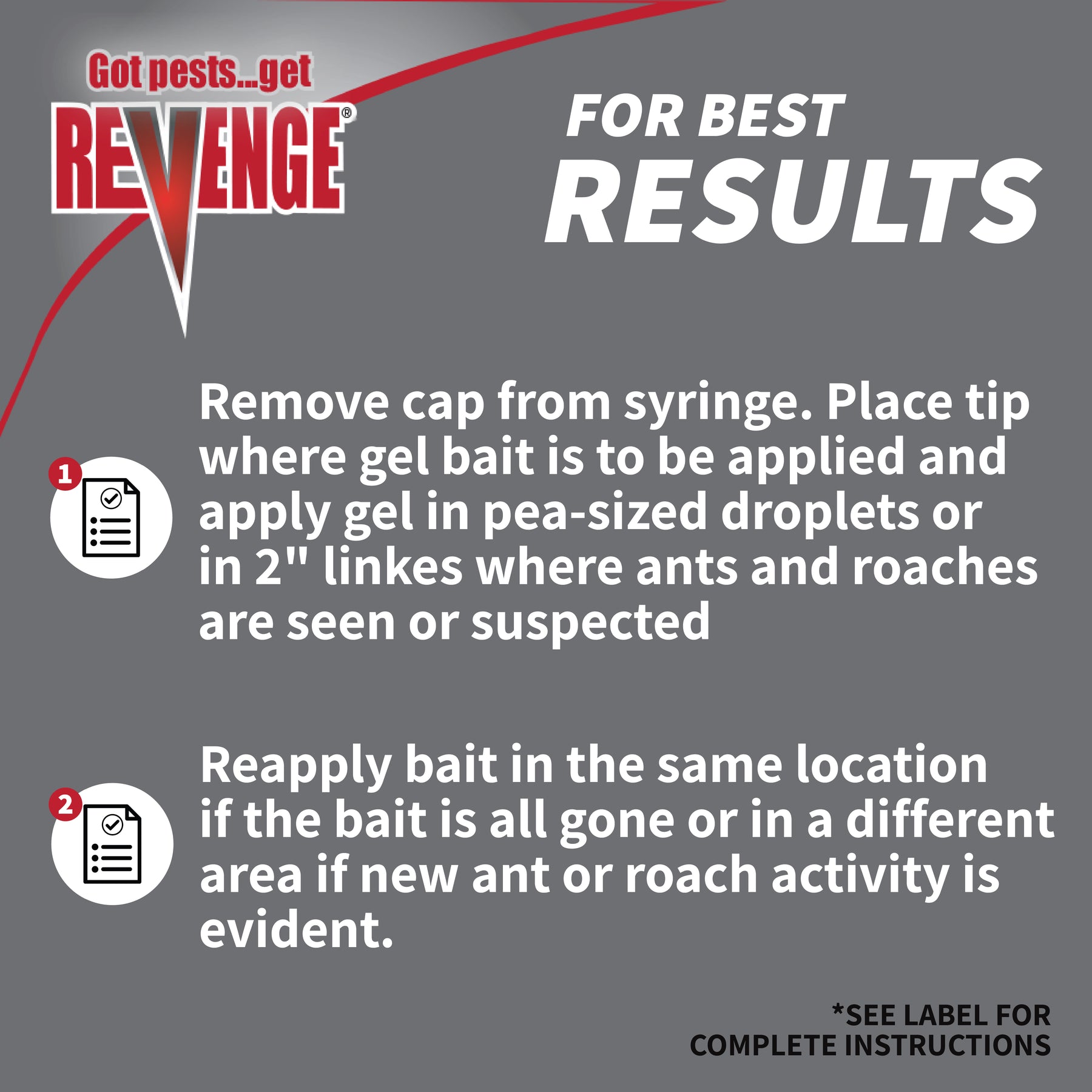 Revenge Invisible Ant & Roach Gel Bait in Syringe