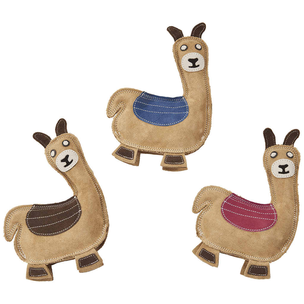 Dura-Fused Leather Llama Dog Toy