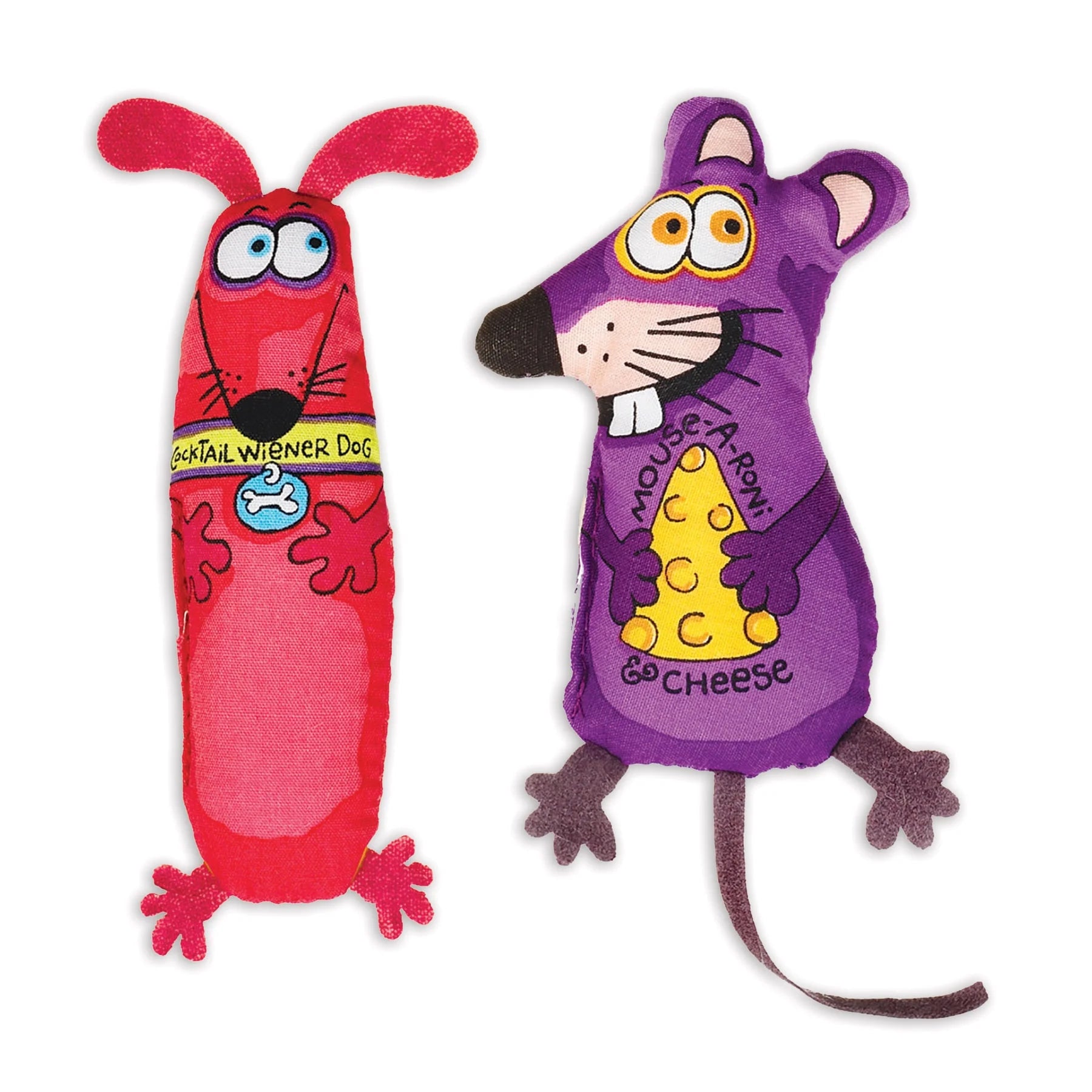 AppeTeasers Mouse And Weiner Dog Catnip Toys