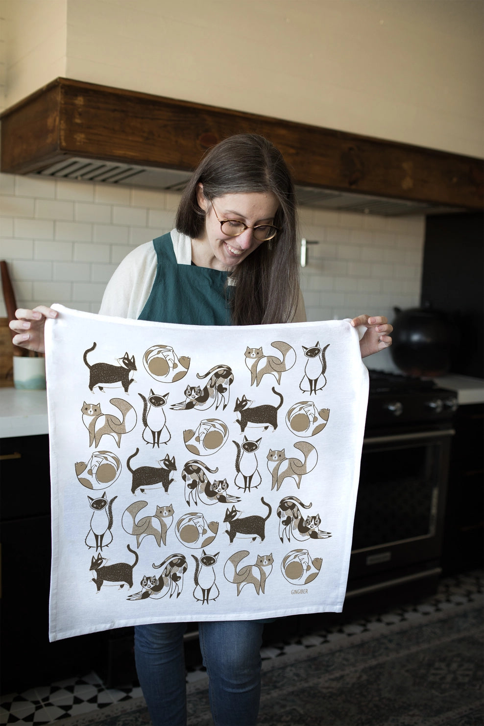 Gingiber Tea Towel Cat