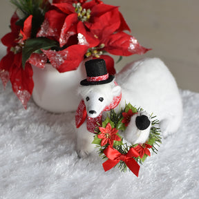 Annalee Poinsettia Polar Bear