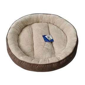 Plush Donut Bed for Dogs & Cats - Brown