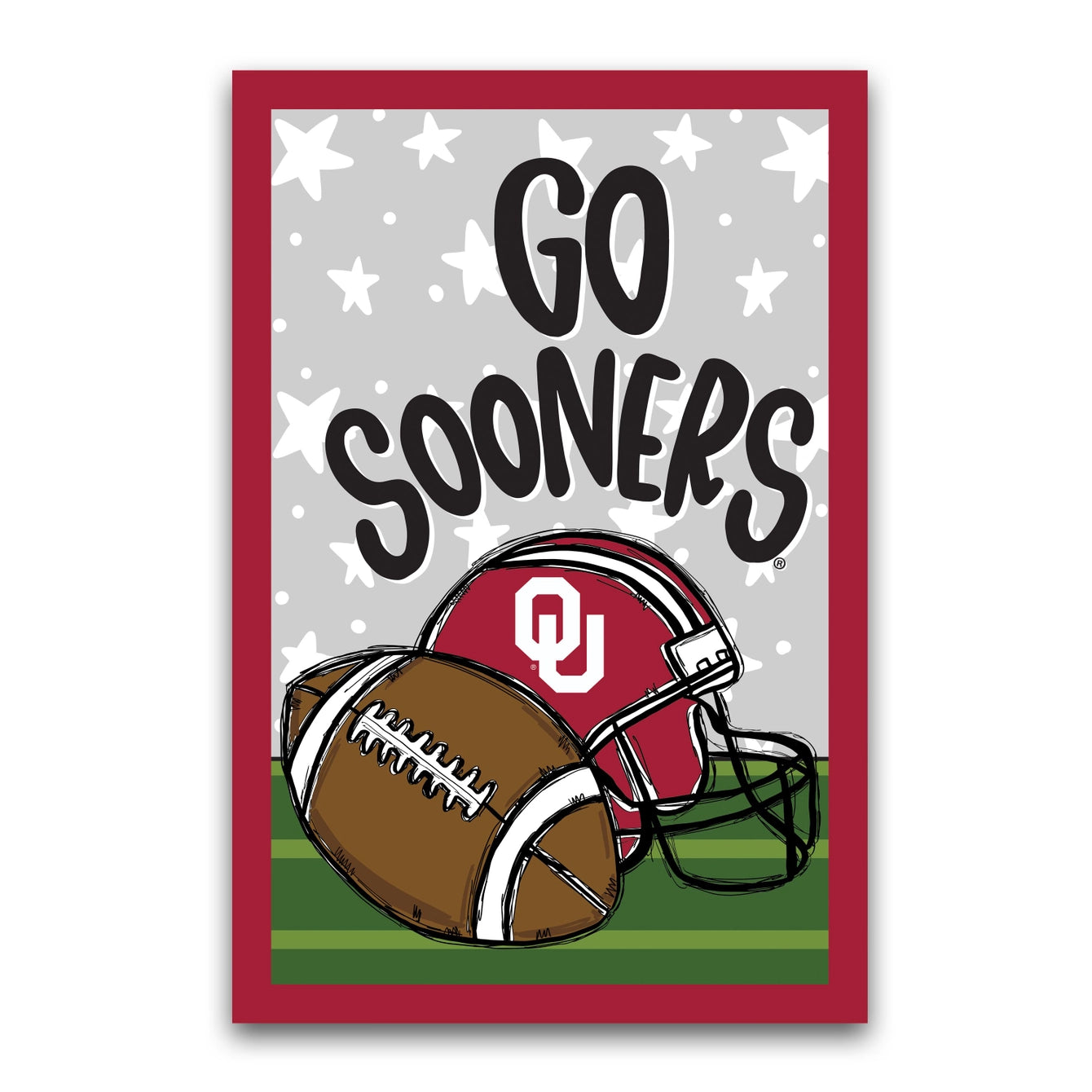 Collegiate Football & Helmet Garden Flag