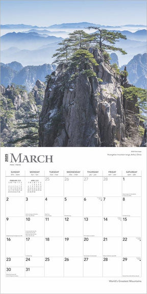 2025 World's Greatest	Mountains Calendar