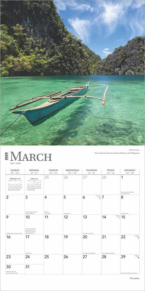 2025 Paradise Calendar