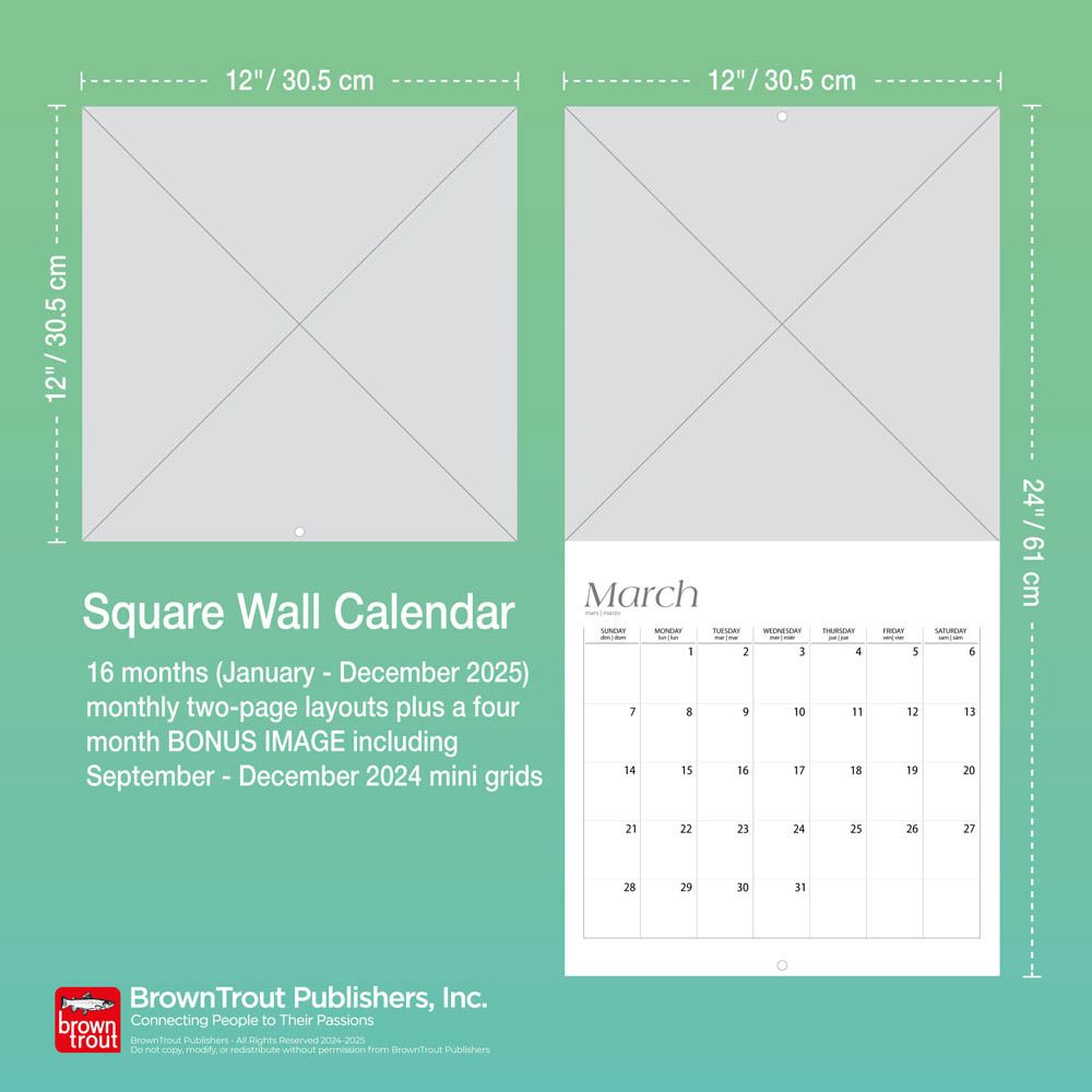 2025 Waterfalls Calendar