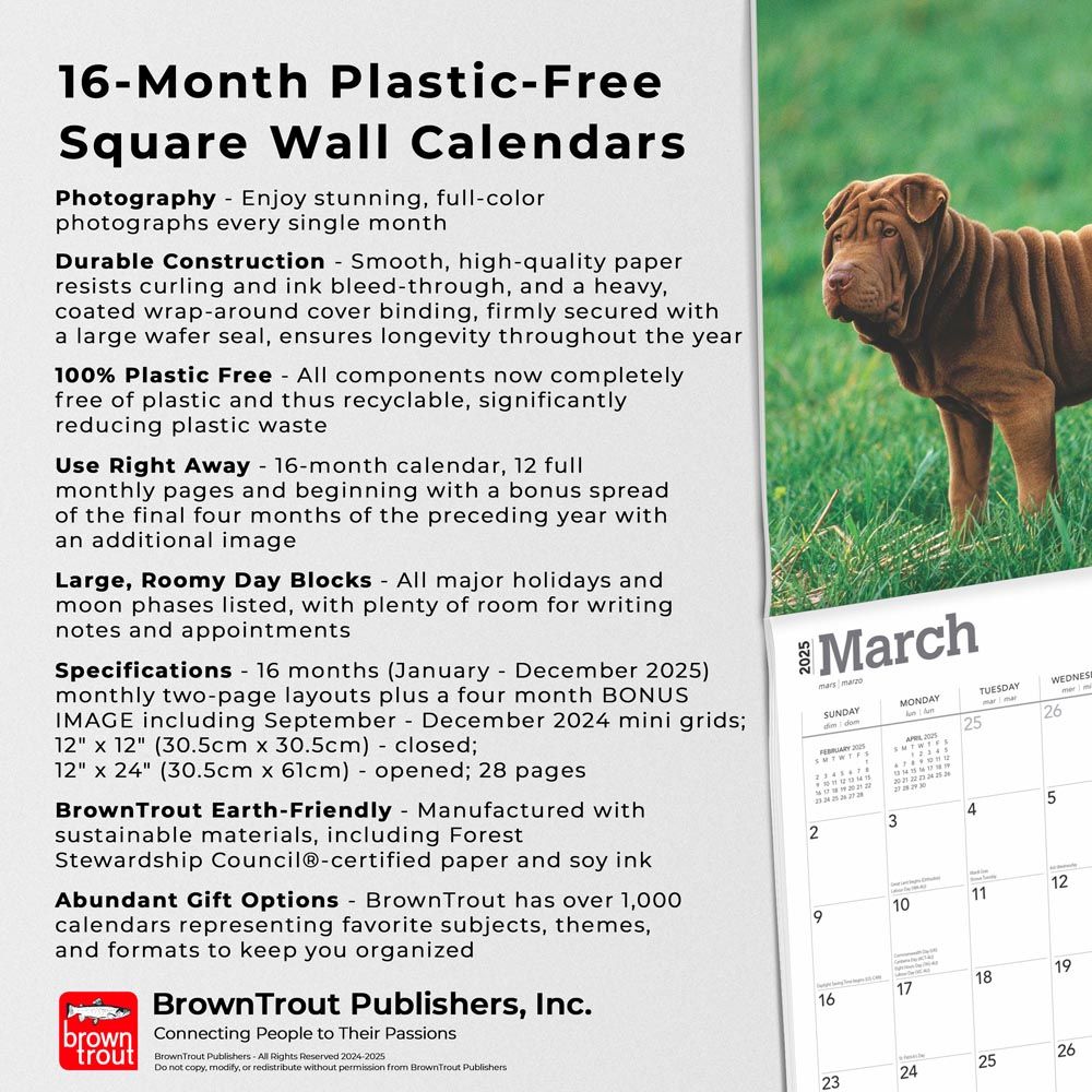 2025 Shar Pei Calendar