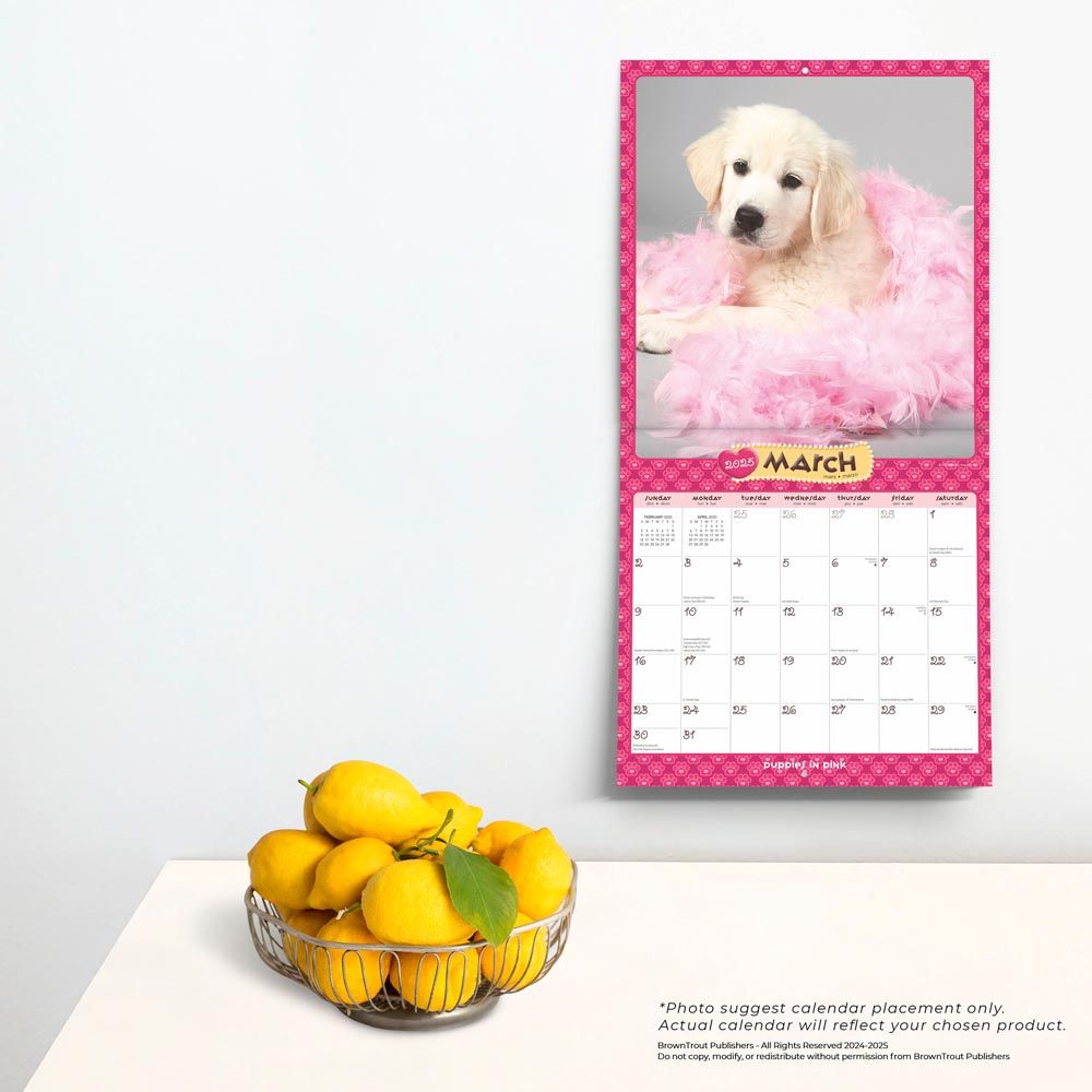 2025 Puppies In Pink Calendar