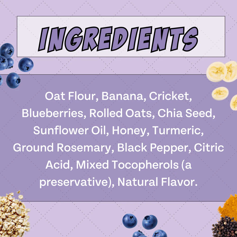 Chippin - Antioxidant (Banana-Cricket-Blueberry) Dog Treat