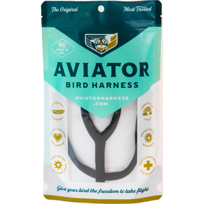 The Aviator - Bird Harness & Leash, Black