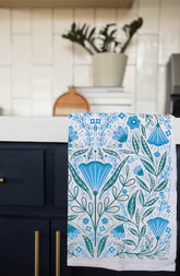 Gingiber Tea Towel Blue Blossoms