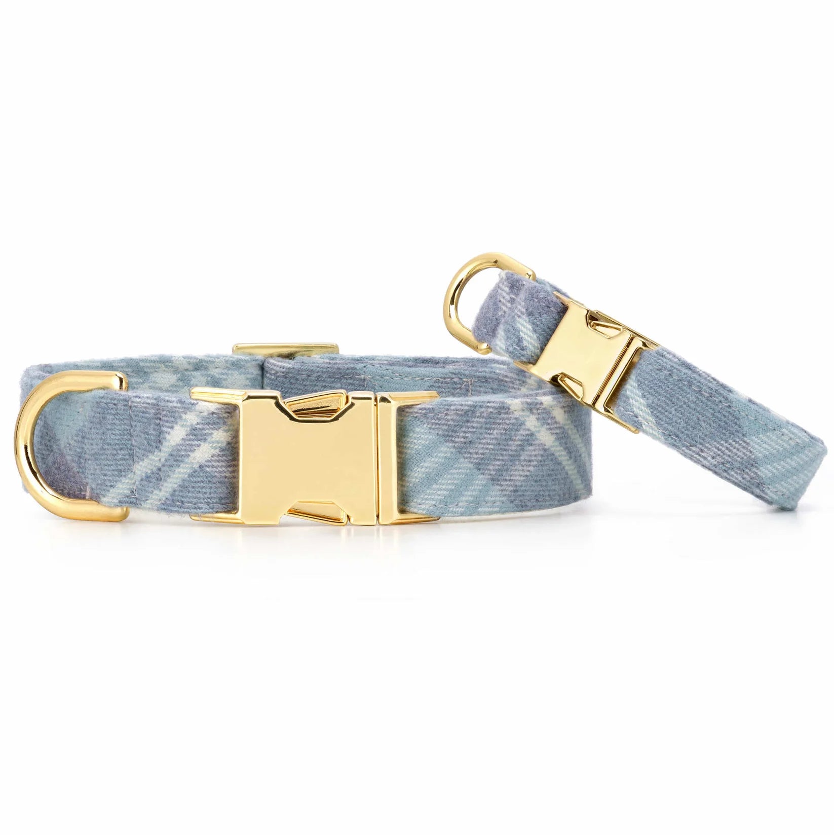 Dog Collar Blue Frost Plaid