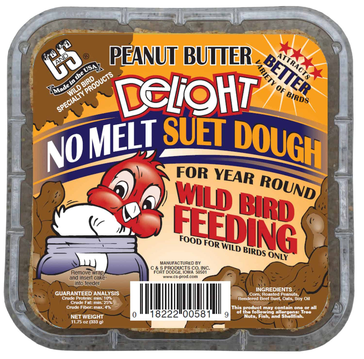 Peanut Butter Delight Suet No Melt