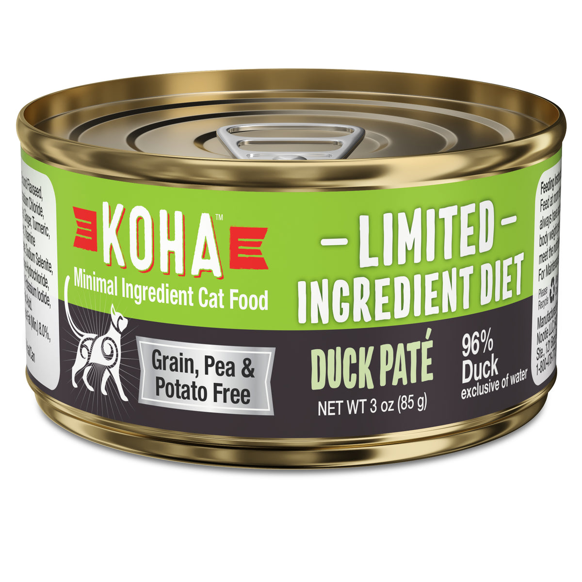 KOHA - Limited Ingredient Diet - All Breeds, Adult Cat Duck Paté Recipe Canned Cat Food