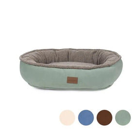 Microfiber and Tipped Berber Round Comfy Cup Dog Bed