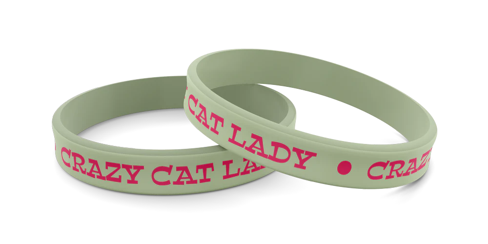 Wrist Band Crazy Cat Lady Silicone