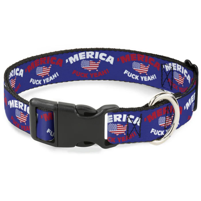 Buckle Down - Plastic Clip Collar 'MERICA FUCK YEAH! USA