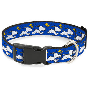 Buckle Down - Plastic Clip Collar Peanuts Snoopy Running and Woodstock