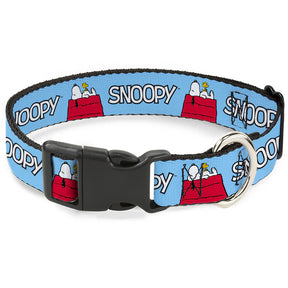 Buckle Down - Plastic Clip Collar Peanuts Snoopy and Woodstock Dog House