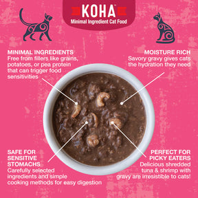 KOHA - Poké Bowl Tuna & Shrimp Entrée in Gravy for Cats