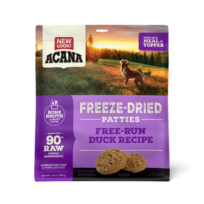 Champion Petfoods, Acana - All Dog Breeds, All Life Stages Freeze-Dried Patties, Free-Run Duck Recipe